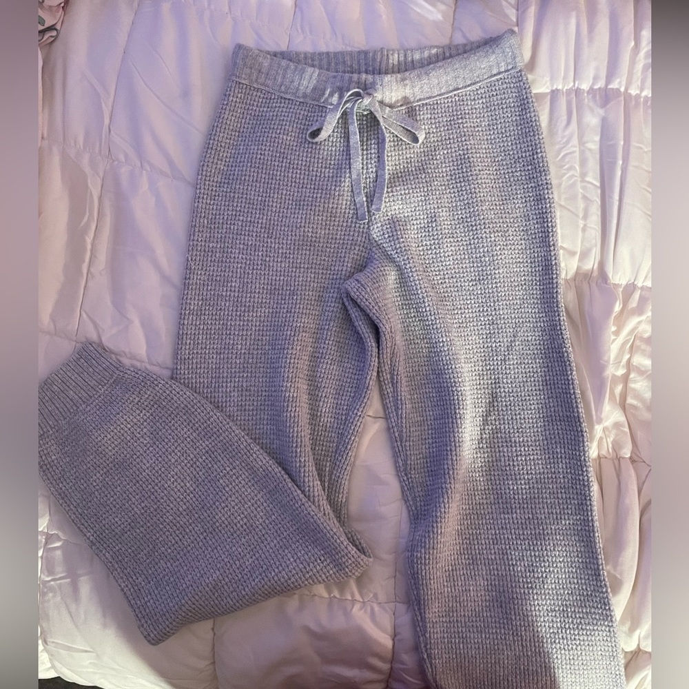Aerie Waffle Knit Gray Sweatpants